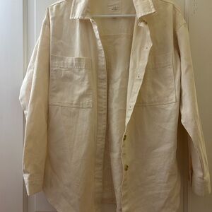 Thread & Supply Cream Lightweight Button Up Jacket/Long Sleeve